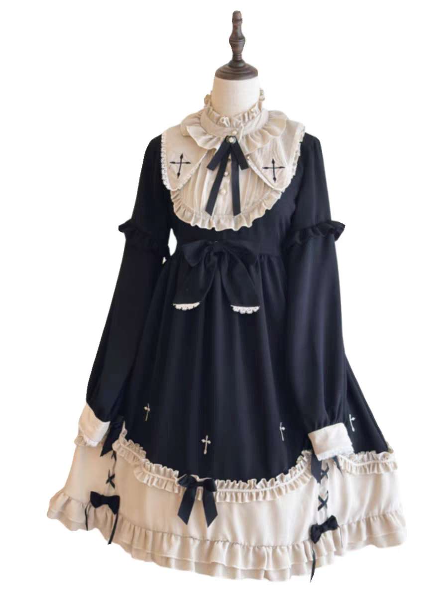 π€π― "Requiem of Lace" β Gothic Lolita One-Piece π―π€