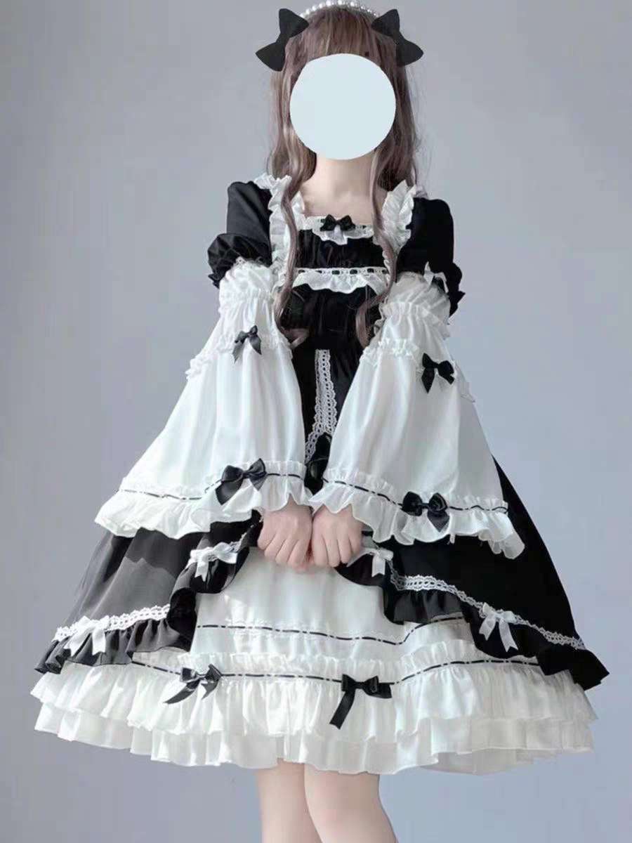 π€π° "Monochrome Waltz" β Classic Gothic Lolita Dress π°π€