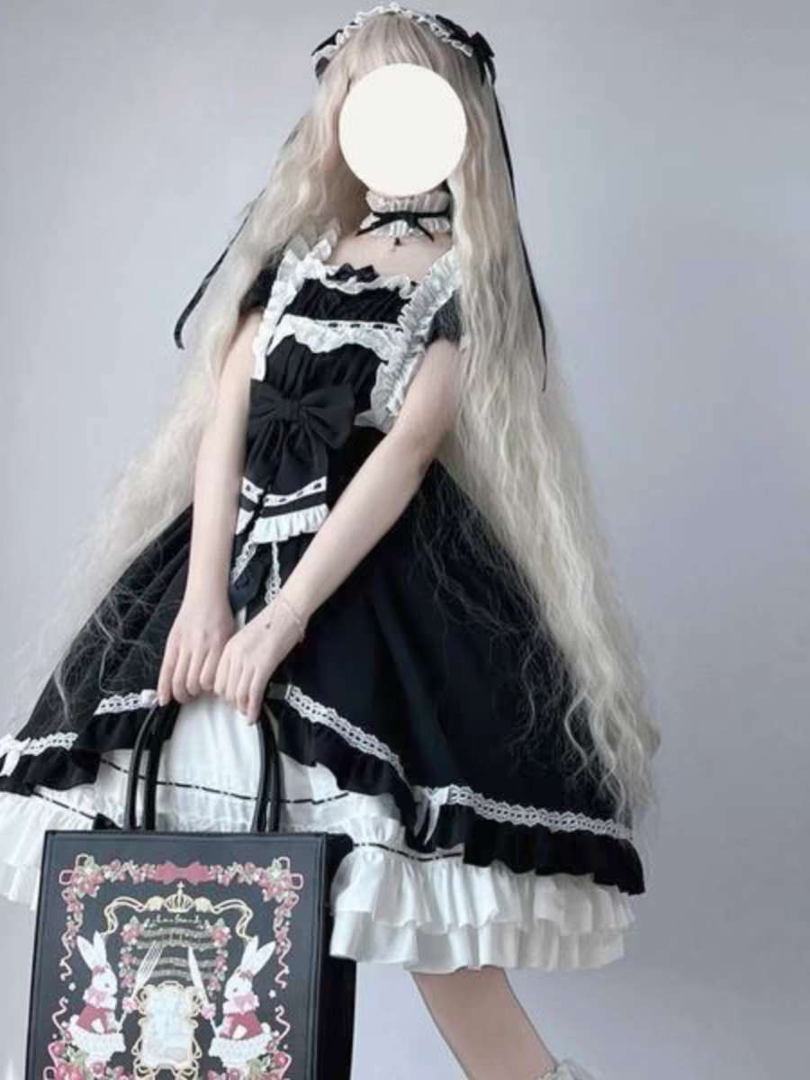 π€π° "Monochrome Waltz" β Classic Gothic Lolita Dress π°π€
