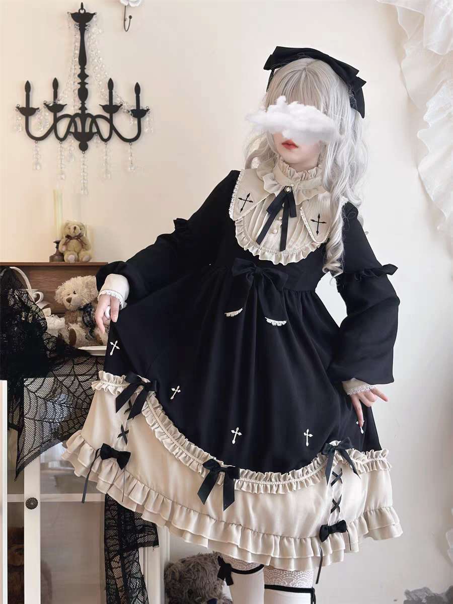 π€π― "Requiem of Lace" β Gothic Lolita One-Piece π―π€