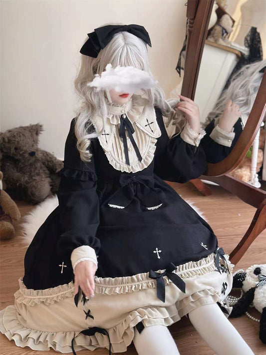 🖤🕯 "Requiem of Lace" – Gothic Lolita One-Piece 🕯🖤